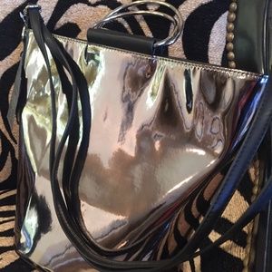 BRAND NEW Pewter Bag with Metallic Ring